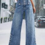 wholesale high waist wide leg jeans