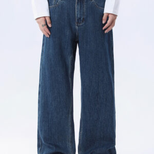 Custom Dark Indigo Wide Leg Jeans Bespoke Classic Wash and Fit