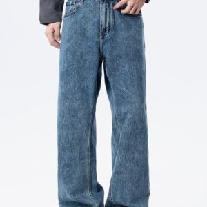 Custom Vintage Blue Wide Leg Jeans Tailor Made Rise Inseam and Hardware